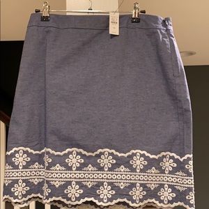 Denim skirt with embroidery